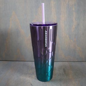 Starbucks 2022 Purple Twilight Ombre Mermaid Tumbler With Straw Flawed